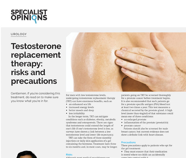 Testosterone Replacement Therapy: Risks and Precautions Article